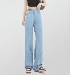 ストレートデニムパンツ ワイド ロングパンツ レディース ワイドパンツ デニム パンツ ボトムス 大きいサイズ ひんやり デニムワイドパンツ 春 きれいめ ボトムス ゆるパンツ 薄手 夏 ウエストゴム 無地 着痩せ 美脚 通勤youyi05