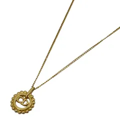 クリスチャンディオール Christian Dior ロゴ ラウンド ネックレス CD 丸型 ネックレス GP ゴールド レディース 【中古】