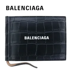 ⭐️ 極美品 バレンシアガ クロコ 型押し コンパクトウォレット ブラック 鑑定済 バレンシアガ 三つ折り財布 コンパクトウォレット クロコ型押し