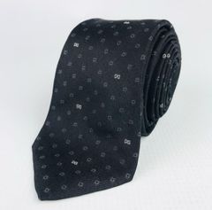 美品★DOLCE&GABBANA・ドルチェ&ガッバーナ メンズ DG柄 シルク ナロータイ ネクタイ