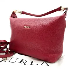 ✨良品✨ FURLA フルラ ソフィー ハンドバッグ ショルダーバッグ 2way レザー 革 レッド 赤色 ゴールド金具
