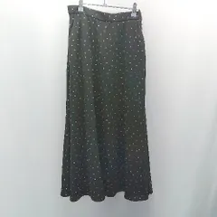 ◇ niko and… ドット柄 水玉 ガーリー フェミニン ポケット ロング丈 フレア スカート サイズM ネイビー レディース E  【1307210024390】