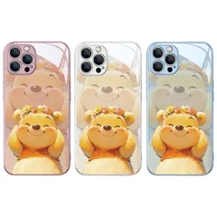 【特価商品】HAMACOD プーさん iPhone16 用 ケース プーさん スマホケース iphone 16 用 全機種対応 強化ガラス TPU ケース すり傷防止 指紋防止 耐衝撃 プーさん iphone16 ケース 携帯保護カバー 薄型 ソフト 軽量