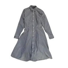 ラルフローレン　長袖　ロングワンピース　10 Lサイズ相当 ストライプ　ブルー　ralph lauren