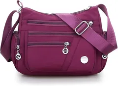 CedarEight(シダーエイト) 大容量 ショルダーバッグ B おしゃれ かわいい かっこいい 大きめ ポーチ カバン 軽量 軽い 便利 旅行 多機能 シンプル 無地 撥水 コンパクト きれいめ カジュアル 斜めがけ 肩掛け(パープル)