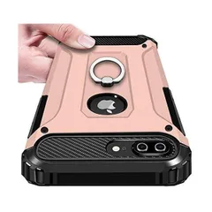 iPhone 7 Plus ケースリング付き tpu シリコン 米軍MIL規格 TPU PC 二重構造 (ローズピンク iPhone7 Pl)