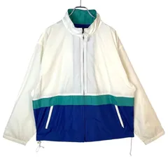 80s90sウールリッチWoolrichナイロンジャケットブルゾン白ホワイト青ブルー緑グリーン収納可能フードアウトドアvintageヴィンテージ50306