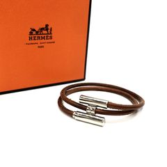 良品】【エルメス】ドゥーブルケリー 2重ブレスレット レザー