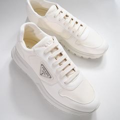 極美品✨PRADA オールレザー 三角ロゴプレート Prax01 スニーカー 白 PRADA プラダ スニーカー シューズ PRAX 01 Ry-Nylon 2EE369