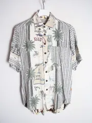 美品 BEAUTY & YOUTH ユナイテッド アローズ別注 ReynSpooner レインスプーナー 半袖 ボタンダウン アロハ シャツ サイズXS 茶色714P★2