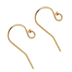 【新着商品】ハンドメイド材料 基礎パーツ 手芸素材 シンプルアクセサリーパーツ フック式 米国製クラフトパーツ 釣り針 パーツ ゴールドフック 6個セット14K金箔ピアスフック BENECREATのサムネイル