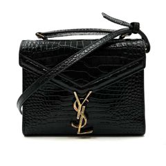 【美品】SAINT LAURENT PARIS　サンローラン パリ　カサンドラ　ミニ　クロコ　ショルダーバッグ　ハンドバッグ　2WAY　623930