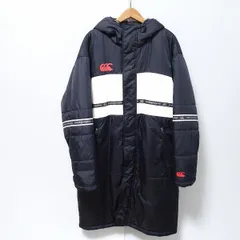 #wnc カンタベリー CANTERBURY コート ベンチコート 中綿コート L 黒 白 フード付き ジップアップ ロゴ メンズ [849403]のサムネイル