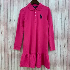 ポロ ラルフローレン POLO RALPH LAUREN ワンピース 長袖 ポロシャツワンピ ビッグポニー ピンク L/G キッズ ガールズ