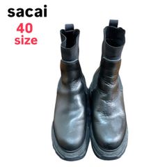 即日発送 sacaiメンズ ブーツ サカイ ブーツ チェルシーブーツ Chelsea boots Vibramソール 冬 メンズ　レディース ユニセックス ブラック 黒 40