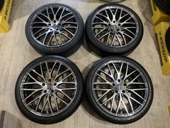 【2503021】Lehrmeister GRAPPA PREMIX 19インチ 8J +43 PCD114.3 5H + YOKOHAMA BluEarth-GT AE51 225/40R19 2022年 1本 2024年 3本 クラウン マークX 等