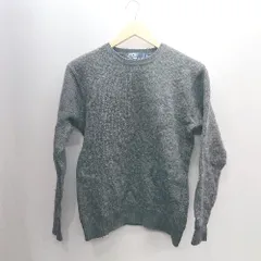 ◇ ⊇ POLO RALPH LAUREN ポロ ラルフ ローレン ウール100％ 長袖 ニット サイズM グレー系 レディース メンズ E  【1502180029530】