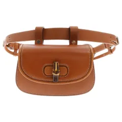 GUCCI グッチ バンブー ベルト ゴールド ブラウン イタリア製 レザー 中古・古着通販】GUCCI (グッチ) バンブーバックルレザーベルト