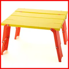 【在庫セール】コンパクト GREEN テーブル JAMBOREE イエロー ピクニック 幅40.5×奥行36cm 高さ(1段)15cm・(2段)24.5cm アサヒ興洋 折りたたみ式 二段階調節可能