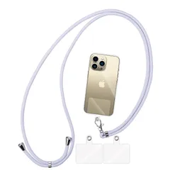 【特価セール】スマホ紛失予防に 忘れ物防止 全機種対応 長さ調整可能 首から下げる 斜めがけ 携帯ストラップ スマホストラップ スマホストラップ ロング 肩掛け用 ネックストラップ [ライトブルー] 1本+透明タグパッチ3枚入り ショルダーストラップ 首掛け
