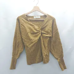 ◇ ⊂ LAGUNAMOON ラグナムーン リブ リボン 長袖 カットソー サイズF イエロー系 レディース E  【1501230038171】