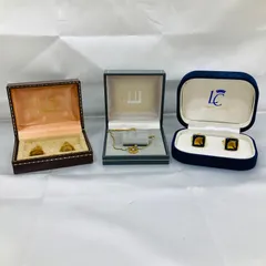 A【まとめ売り】dunhill ダンヒル LIMOGES CASTEL リモージュキャッスル 馬 カフスボタン ゴールドカラー 箱付き まとめ3点