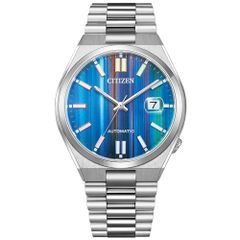 [Citizen] 腕時計 機械式腕時計 自動巻き 手巻き 防水 ブルー TSUYOSA Collection NJ0151-53W メンズ シルバー