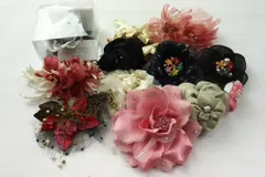 コサージュ・髪飾り 12点セット フラワーモチーフ アクセサリー まとめて 大量 レディース 【中古】