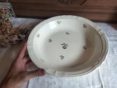 レア◆2枚未使用◆長峰菜穂子レリーフ花リム深皿＃アンティークプレートサルグミンヌ レア◇2枚未使用◇長峰菜穂子レリーフ花リム深皿＃アンティーク