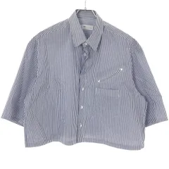 TOGA VIRILIS トーガ ビリリース 23SS Typewriter S/S short shirt タイプライターストライプシャツ ブルー 48 TV31-FJ316のサムネイル