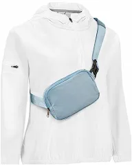 B-ブルー_B ボディバッグ レディース ウエストポーチ 2way ランニング ポーチ 仕事用 セキュリティポーチ ウエストバッグ ショルダーバッグ メンズ ランニング ポーチ 斜めがけバッグ メンズ 軽量 Iphone Plus 収納 White