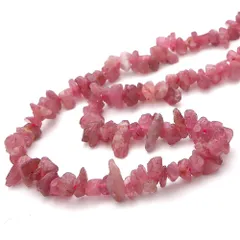 ピンクトルマリン さざれ石 穴あり 1連 40cm パワーストーン バラ売り 天然石 パワーストーン 連売り ビーズ ばら売り ア