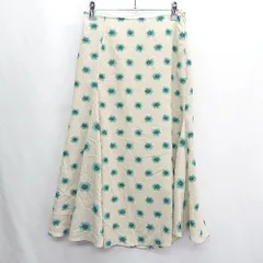 ◇ IENA イエナ 総柄 ロング丈 フレア スカート サイズ34 ベージュ レディース E  【1408060041268】