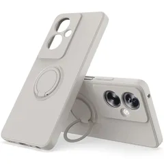 Gosento For Oppo Reno11 A ケース リング付き Oppo Reno 11A リング スマホケース 携帯ストラップ スマホリング かわいい スマホ バンカーリング スマホカバー Oppo Reno 11 A カバー (オフホワイト) 1