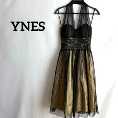 ドレスイエロー黄色黒ブラックチュールレースリボン高級感パーティセクシー露出キャバ