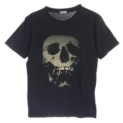 【状態良好❗️】HYSTERIC GLAMOUR 髑髏 苺 半袖カットソー ドクロ イチゴ 半袖 カットソー Tシャツ プリント Uネック F 黒