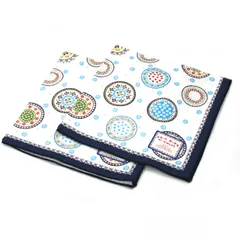 新品 ふわっとおっきな ガーゼハンカチ 45cm×45cm 大判 花円柄 青 2枚セット 日本製