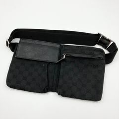 GUCCI グッチ GG キャンバス ウエストバッグ ウエストポーチ ボディバッグ 28566 200047 ブラック 黒 鞄 BAG カバン レディース SG123-5