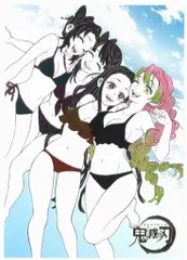 ベネリック 箔押しイラストカードコレクション 鬼滅の刃原画展 竈門禰豆子＆栗花落カナヲ＆胡蝶しのぶ＆甘露寺蜜璃（水着）
