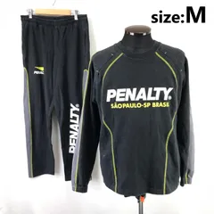 PENALTY/ペナルティ★サッカージャージ/上下セットアップ【M/黒×グレー】プラクティスウェア/トレーナー/スウェット/Tops/pants◆BJ066-b