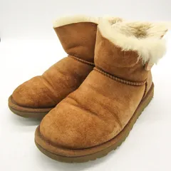 アグ ムートンブーツ ベイリーボタン 3352 ブランド シューズ 靴 キッズ 女の子用 22サイズ キャメル UGG 【中古】