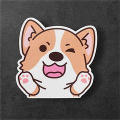 はしゃぎ ゆるコーギー 防水反射ステッカー