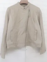 ◇ Sonny Label URBAN RESEARCH フェイクレザー 切替 長袖 ライダース ジャケット サイズF ベージュ系 レディース P  【1212090001723】
