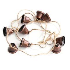 【数量限定】ロープ付き9個セット 真鍮鈴 手芸 鈴 すず ミニベル 手芸 メタルベル 工芸装飾用ベル クリスマスツリー オーナメント ベル 真鍮の鈴 ジングルベル 手作り鈴 クリスマス MrMrKura 飾り DIY用 プレゼント (赤銅)