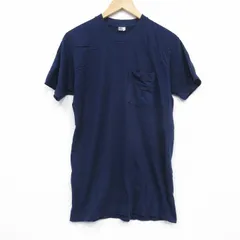 M/古着 フルーツオブザルーム 半袖 ビンテージ Tシャツ メンズ 90s 無地 胸ポケット付き コットン クルーネック 紺 ネイビー spe 25sep18 