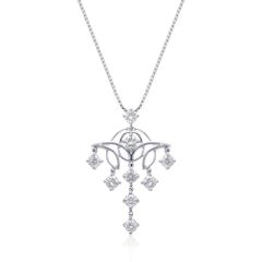 【在庫1点あり】K18ホワイトゴールド 天然 ダイヤモンド トータル １カラット シャンデリア モチーフ ネックレス 美輪宝石