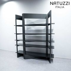 【展示品】NATUZZI ITALIA ナツッジ イタリア PLISSE プリッセ オープン シェルフ 本棚 ブラック ヴィクトル・ヴァシレフ【配送要確認】