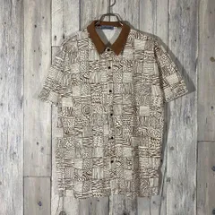 OLD unknown 90s ヴィンテージ 日本製 アート柄 半袖 シャツ