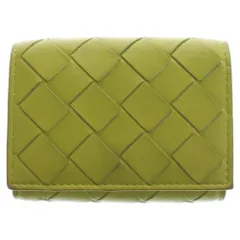 BOTTEGA VENETA (ボッテガヴェネタ) イントレチャート 三つ折り コンパクトウォレット ミニ 財布 イエロー 609285