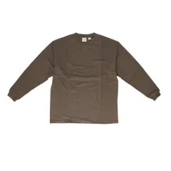 ☆ 91.KHAKIBROWN ☆ Mサイズ ☆ Goodwear 袖リブ ポケット付き BIG Tシャツ メンズ 長袖tシャツ BIGTシャツ 男性 ロングスリープ ポケット付 袖リブ 長袖Tシャツ 長そで 無地 シンプル ビッグシルエット ビッグＴシャツ